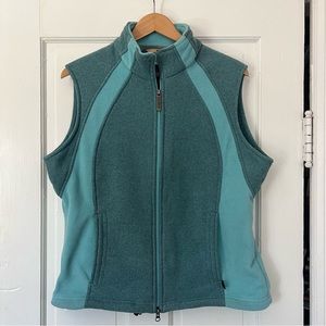 WOOLRICH Green Gray Fleece Vest in Size Large